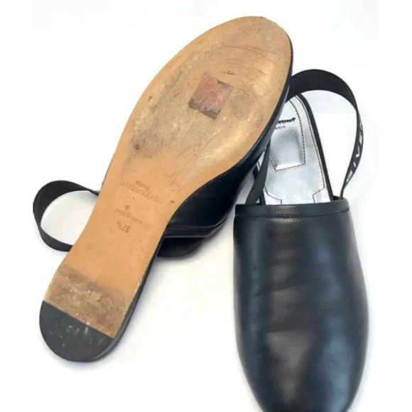 GIVENCHYBlack Rivington Logo Slingback Flats Size EU:37.5